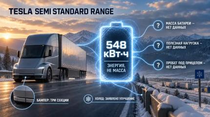 Батарея, охлаждение и ремонт: что раскрыли о базовой версии Tesla Semi