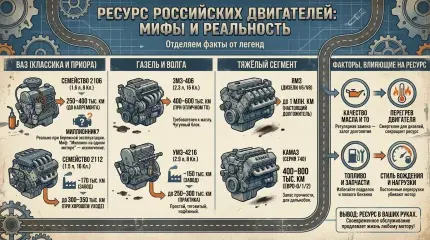 Ресурс отечественных двигателей: кто действительно ходит миллион и почему
