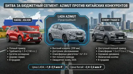 Lada Azimut против Haval Jolion и Chery Tiggo 4: сравнительный обзор бюджетных кроссоверов
