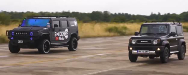 Hummer H2 против Suzuki Jimny – гонка с неожиданными результатами