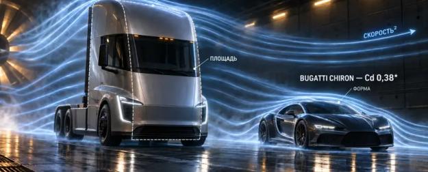 Может ли грузовик быть обтекаемее Bugatti и что это вообще значит