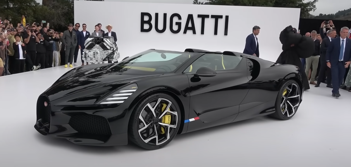 The new Bugatti W16 Mistral develops 1 hp. With. and will be the last car with such a motor