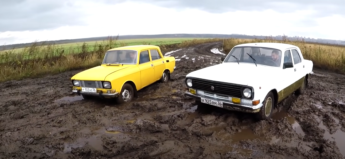 Четыре легендарных легковых автомобиля из СССР на бездорожье – битва века