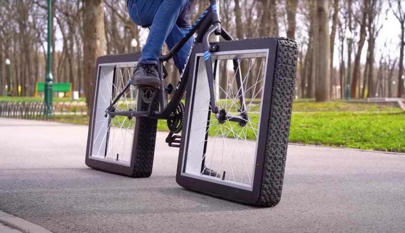 A bike with square wheels that you can ride