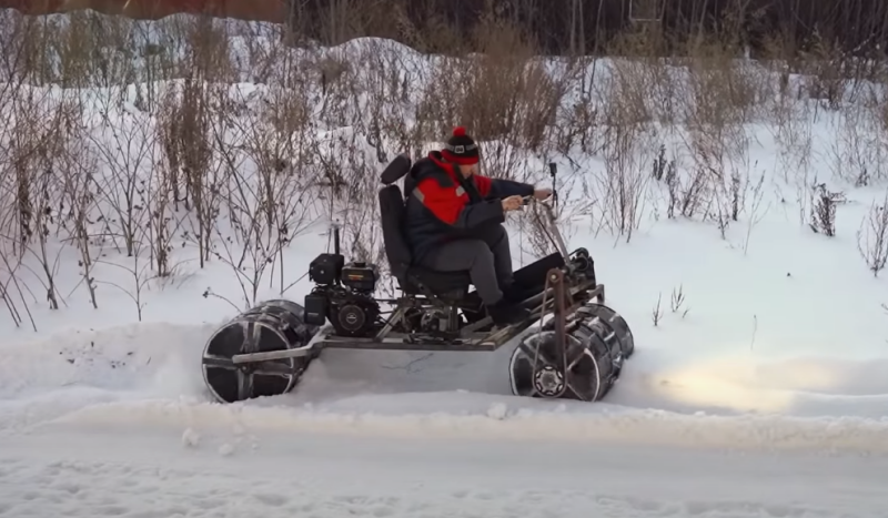 “Not for fun, but for benefit”: making a snowmobile from 200-liter barrels