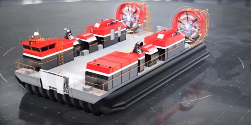 Foi lançado o maior hovercraft de passageiros com skegs flexíveis da Federação Russa