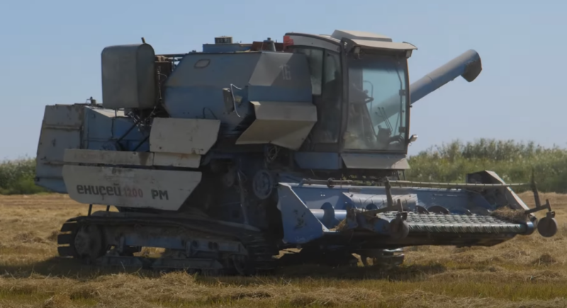 The Yenisei-1200 RM combine harvester is a unique tracked model for rice plantations