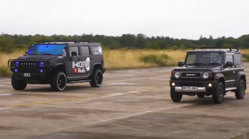 Hummer H2 против Suzuki Jimny – гонка с неожиданными результатами