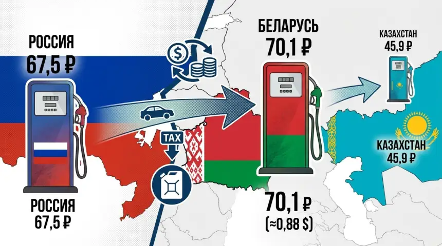 Бензин в России и Беларуси: где заправка дешевле для семьи