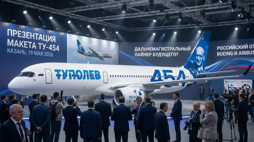В Казани представили концепт дальнемагистрального Ту-454