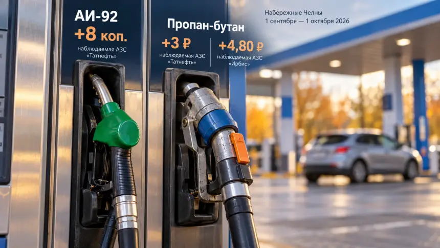 На АЗС Набережных Челнов бензин и газ показали разную динамику за месяц
