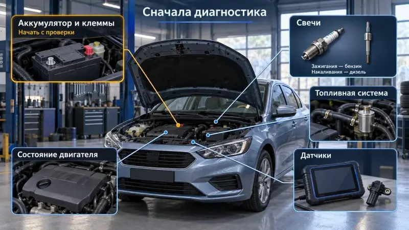 Двигатель плохо запускается утром: какие причины предлагает проверить специалист